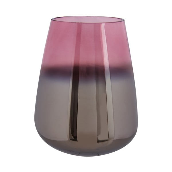 Roza steklena vaza PT LIVING Naoljena, višina 18 cm