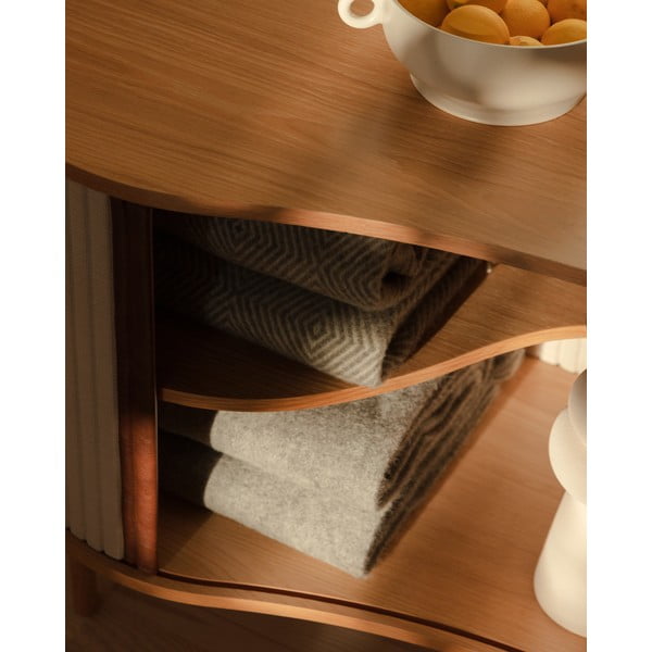 Bež/naravna nizka komoda v hrastovem dekorju z drsnimi vrati 100x67 cm Audacious – UMAGE-image-4