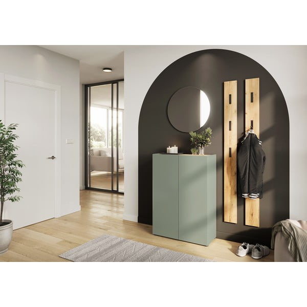 Svetlo zelen set za hodnik v hrastovem dekorju 104x200x33 cm Alviano – Germania-image-1