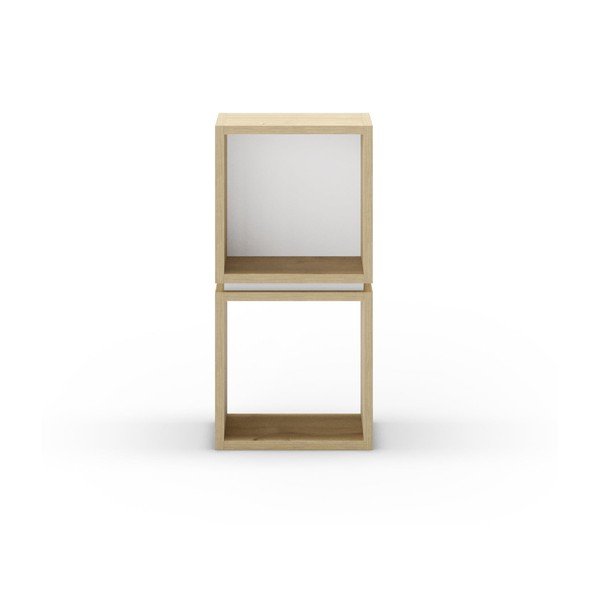 Bel regal v hrastovem dekorju 32x66 cm Lofty – Marckeric