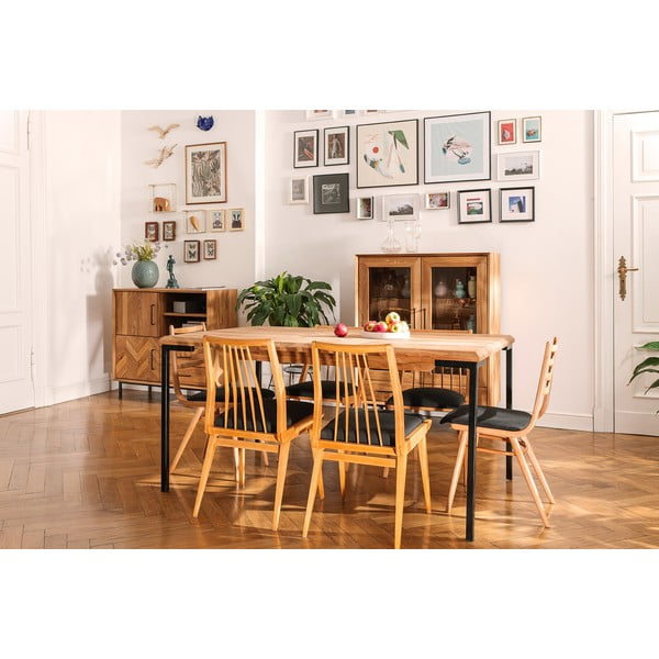 Jedilna miza iz masivnega hrasta 90x200 cm Abies – The Beds-image-1