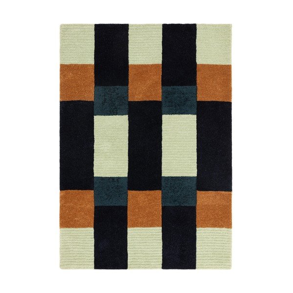 Temno modra ročno tkana preproga iz recikliranih vlaken 120x170 cm Franka – MADE