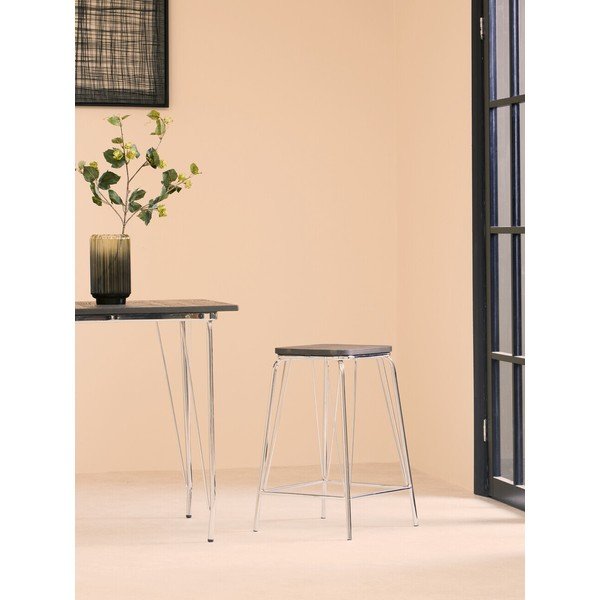 Stolček iz masivnega bresta v srebrni barvi/v naravni barvi District – Premier Housewares-image-1