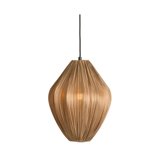 Rjava viseča svetilka s tekstilnim senčilom ø 12 cm Verita – Light & Living-image-1