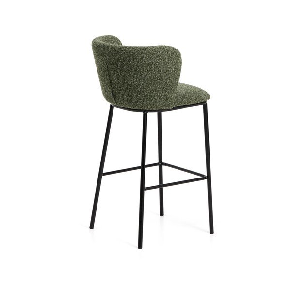Temno zelen oblazinjen barski stol (višina sedeža 75 cm) Ciselia – Kave Home-image-4