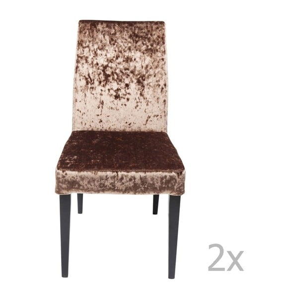 Komplet 2 rjavih jedilnih stolov z nogami iz bukovega lesa Kare Design Mara