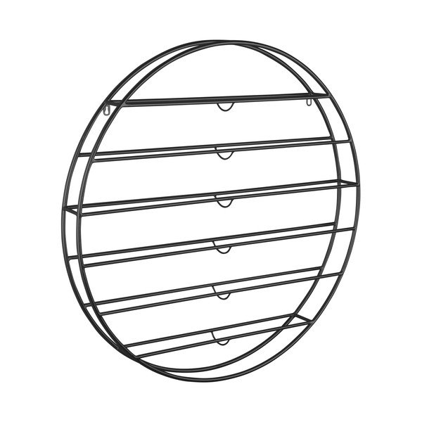 Črno stensko kovinsko držalo za vino za 12 steklenic 80x80x9 cm Redondo – PT LIVING-image-3