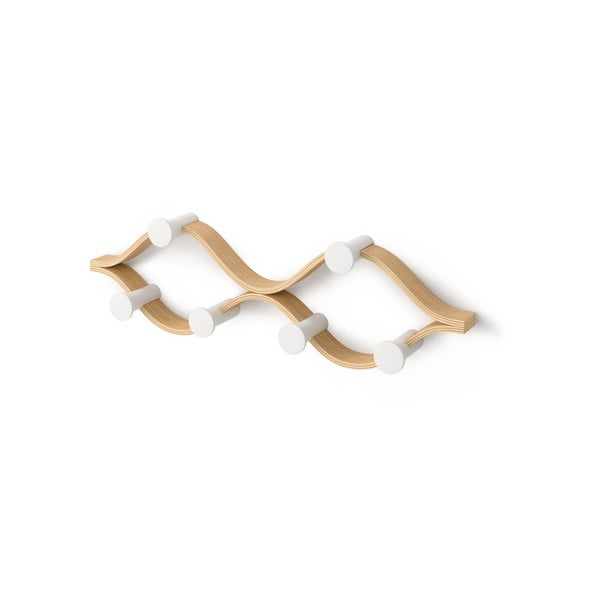 Stenski obešalnik iz masivnega kavčukovca v naravni barvi Montage – Umbra-image-2