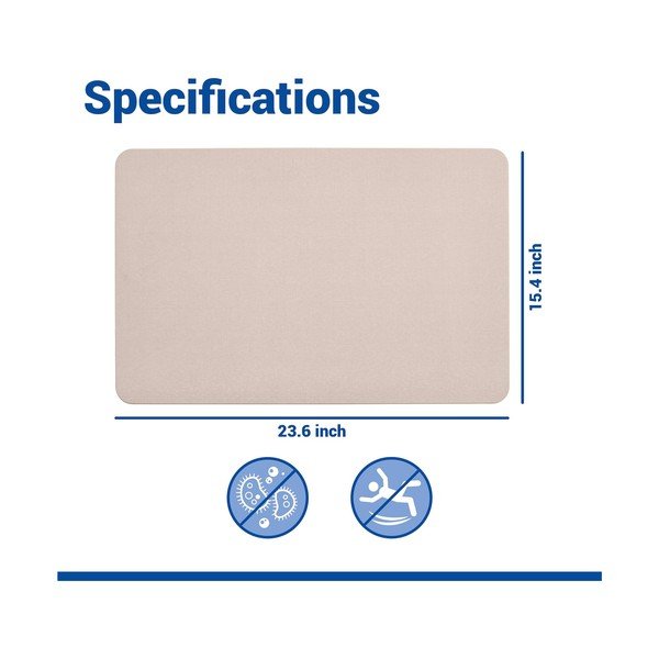 Bež kopalniška preproga iz diatomejske zemlje 39x60 cm Simi – Wenko-image-3