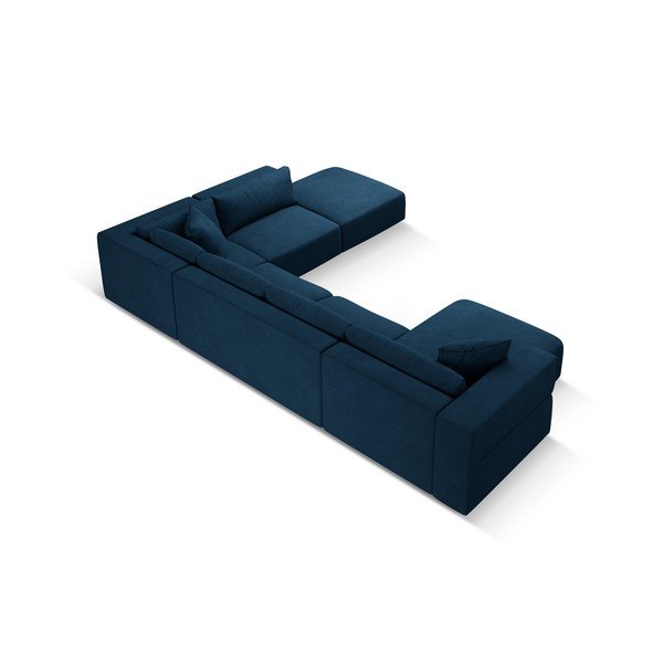 Modra kotna sedežna garnitura (desni kot/v obliki črke "U") Esther – Milo Casa-image-3