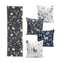 4 božične prevleke za okrasne blazine in namizni tekač Minimalist Cushion Covers Christmas Forest