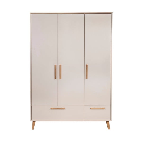 Kremno bela/naravna otroška garderobna omara v hrastovem dekorju 138x200x55 cm Jil – Roba