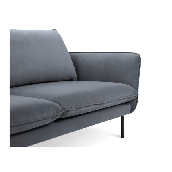 Siv žameten kavč Cosmopolitan Design Vienna, 200 cm-image-3