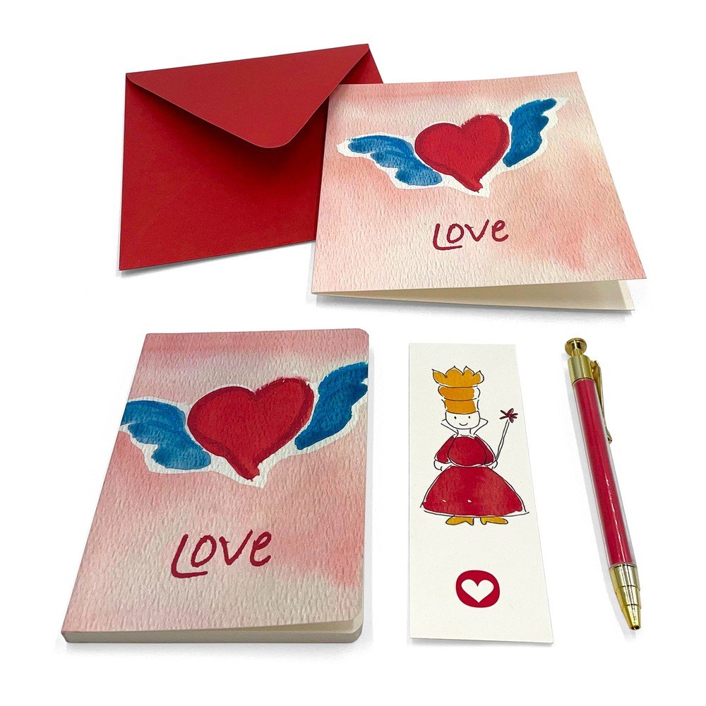 Darilni komplet za pisanje z voščilnico Heart and Prince