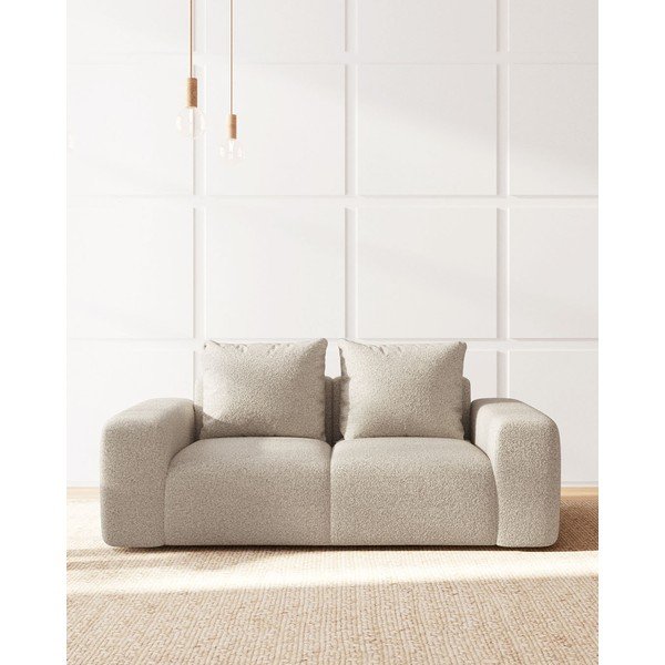 Bež sedežna garnitura iz tkanine bouclé 212 cm Feiro – MESONICA-image-3