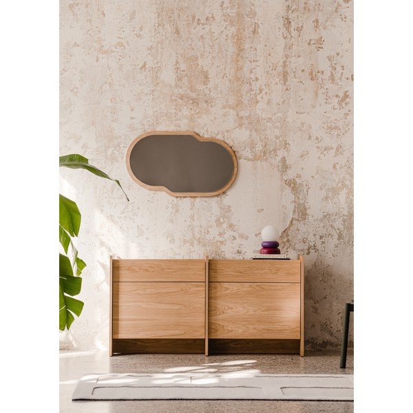 Komoda v hrastovem dekorju v naravni barvi 146x76x51 cm Hido – noo.ma-image-1