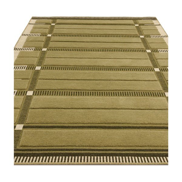 Zelena/bež ročno tkana volnena preproga 120x170 cm – Asiatic Carpets-image-3