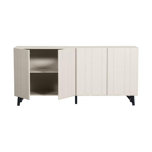 Kremno bela nizka komoda iz masivnega bora 181x85 cm Miller – WOOOD-image-3