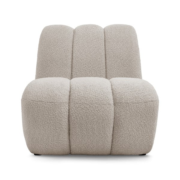 Bež fotelj iz tkanine bouclé Janissaire – Bobochic Paris-image-3