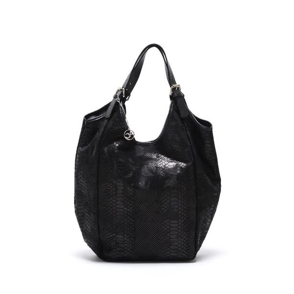 Usnjena torbica Fiopro, črna