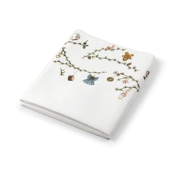 Beli bombažni božični prt Kähler Design, 150 x 270 cm