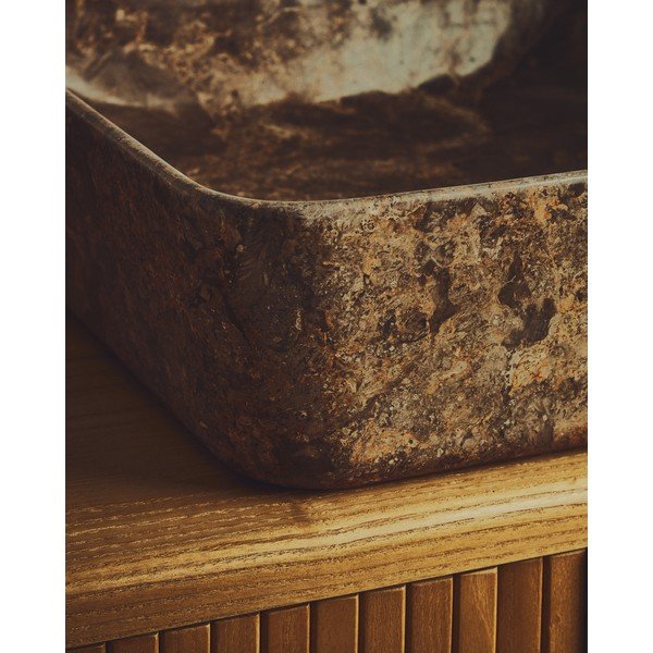 Siv kamnit umivalnik 40x40 cm Darnen – Kave Home-image-2