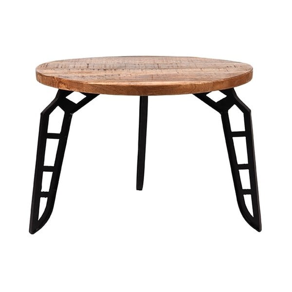 Stranska mizica z zgornjim delom iz mangovega lesa LABEL51 Flintstone, ⌀ 60 cm