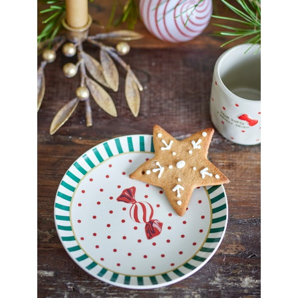 Bel desertni lončen krožnik z božičnim motivom ø 16 cm Yule – Bloomingville-image-1