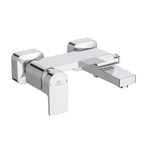 Stenska armatura za kad v sijajno srebrni barvi Edge – Ideal Standard