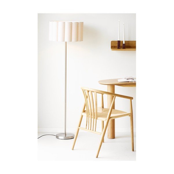 Bež/v srebrni barvi lanena stoječa svetilka (višina 150 cm) Wattom – House Nordic-image-2
