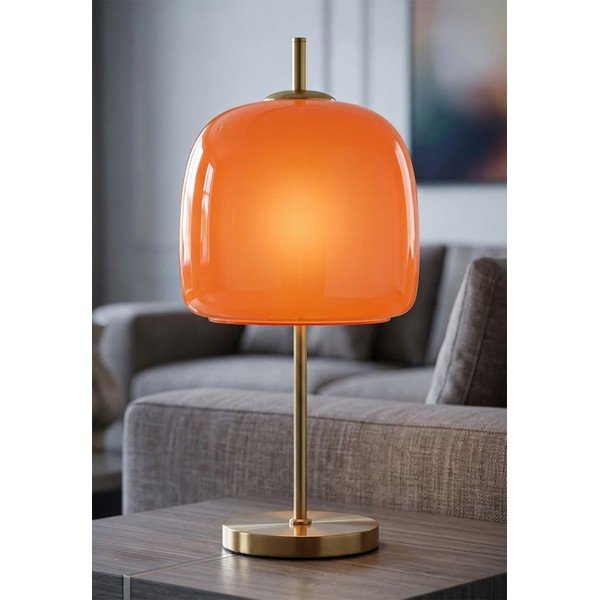 Oranžna/v zlati barvi kovinska namizna svetilka s steklenim senčilom (višina 53 cm) Oldy – Mauro Ferretti-image-1
