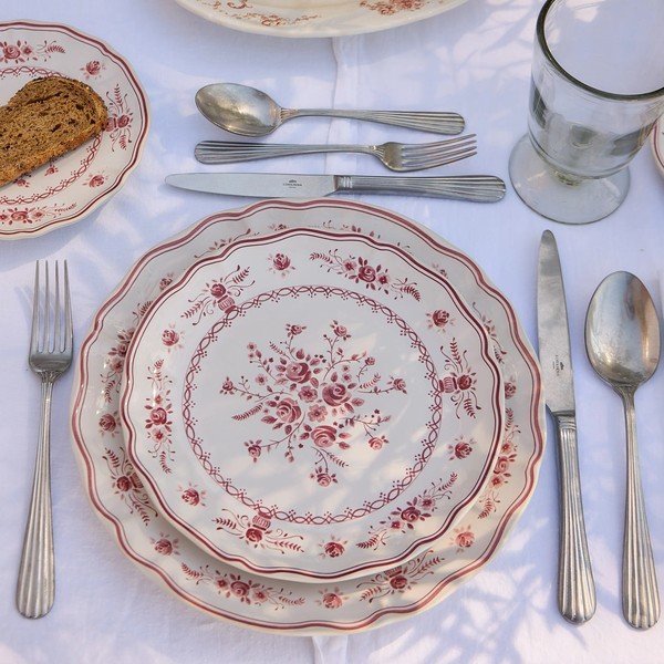 Rdeč/bel desertni krožnik iz kamenine ø 21 cm Vila – Costa Nova-image-4