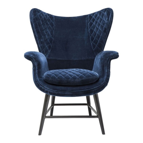 Modri fotelj Kare Design Velvet