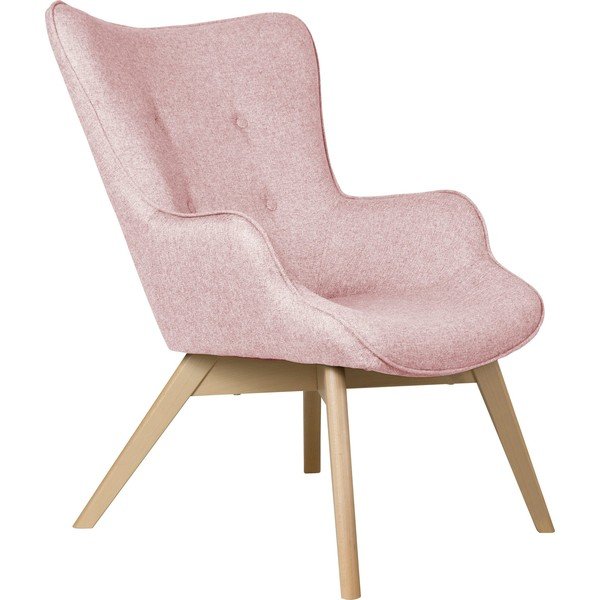 Svetlo rožnat fotelj Niko – Ropez