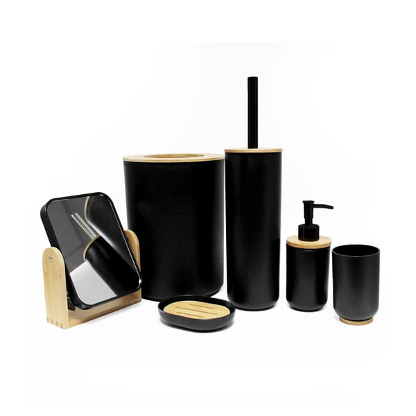 Črn plastičen lonček za zobne ščetke Smart – douceur d'intérieur-image-1