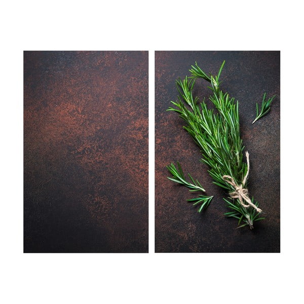 Zaščitne plošče za štedilnik iz kaljenega stekla 2 ks 52x30 cm Rosemary – Allstar