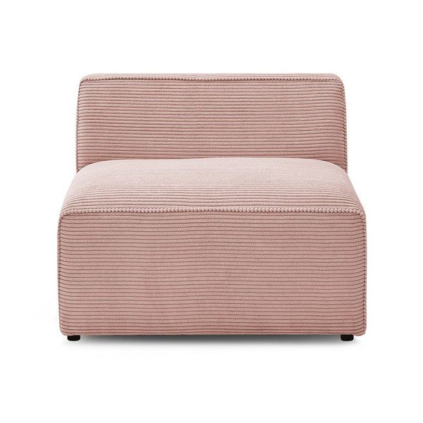 Rožnat modul za sedežno garnituro iz rebrastega žameta (sredinski modul) Megeve – Bobochic Paris