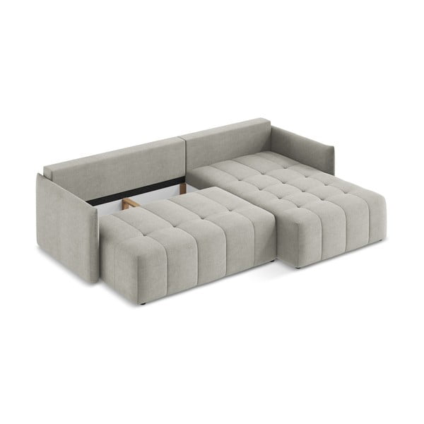 Svetlo siva raztegljiva/s prostorom za shranjevanje kotna sedežna garnitura (desni kot/z ležalnikom) Moku – Makamii-image-4