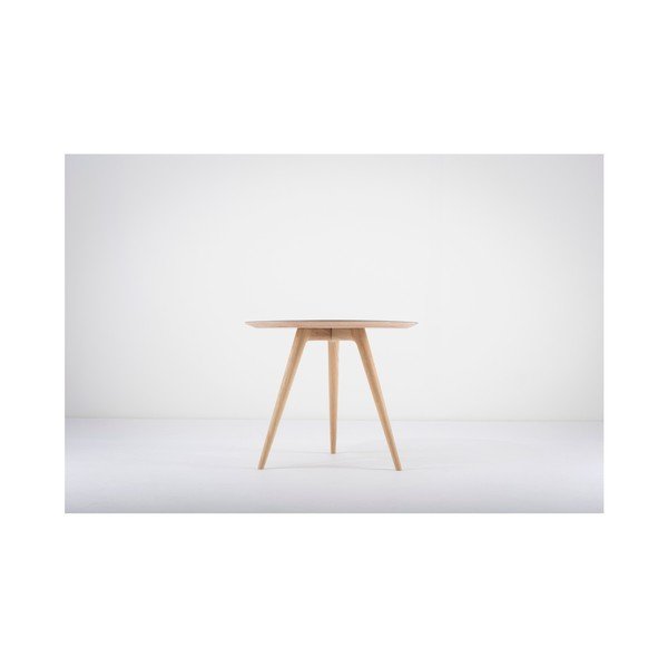 Kavna mizica iz hrastovega lesa z modrim vrhom Gazzda Arp, ⌀ 55 cm-image-2