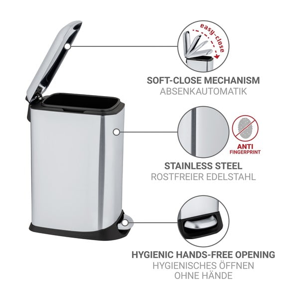 Koš za smeti s pedalom iz nerjavečega jekla v srebrni barvi 20 l Design – Wenko-image-4