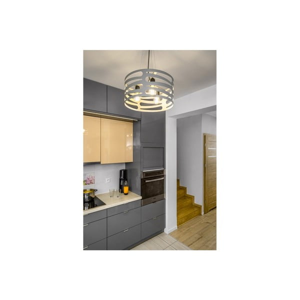 Siva viseča svetilka s kovinskim senčilom Marisa – GTV-image-1