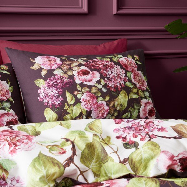 Vijolična bombažna posteljnina za zakonsko posteljo 200x200 cm Pia Floral – RHS-image-3
