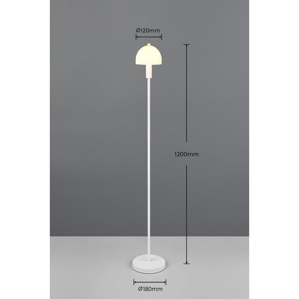 Bela stoječa svetilka s steklenim senčilom (višina 120 cm) Glenn – Reality-image-3