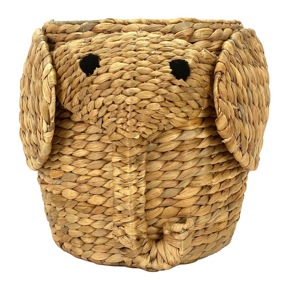 Otroška škatla za shranjevanje iz vodne hijacinte v naravni barvi ø 30x35 cm Elephant