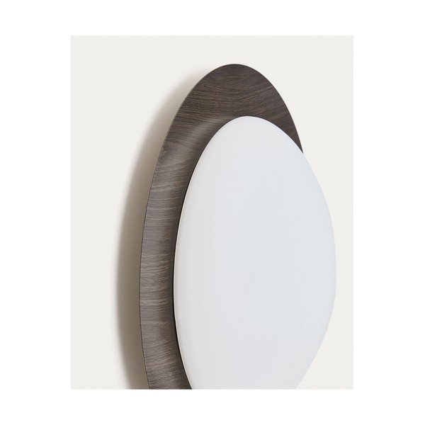 Temno rjava kovinska LED stenska svetilka ø 40 cm Novae – Kave Home-image-3