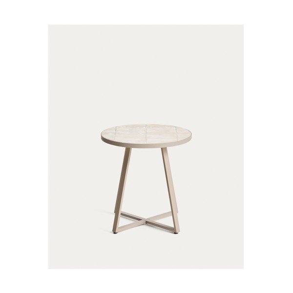 Okrogla vrtna mizica s keramično ploščo ø 45 cm Tella – Kave Home-image-2