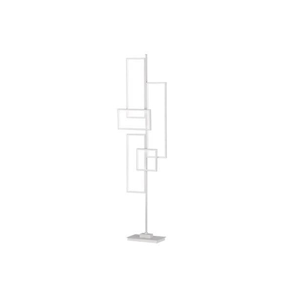 Bela kovinska talna LED svetilka Trio Tucson, višina, 161 cm