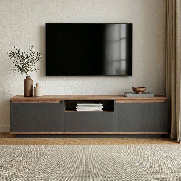 Antracitno siva TV omarica 160x42x30 cm Sentinel – Kalune Design-image-2