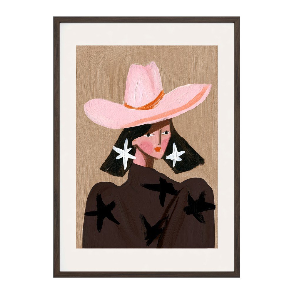 Tiskana slika z okvirjem 50x70 cm Cowgirl