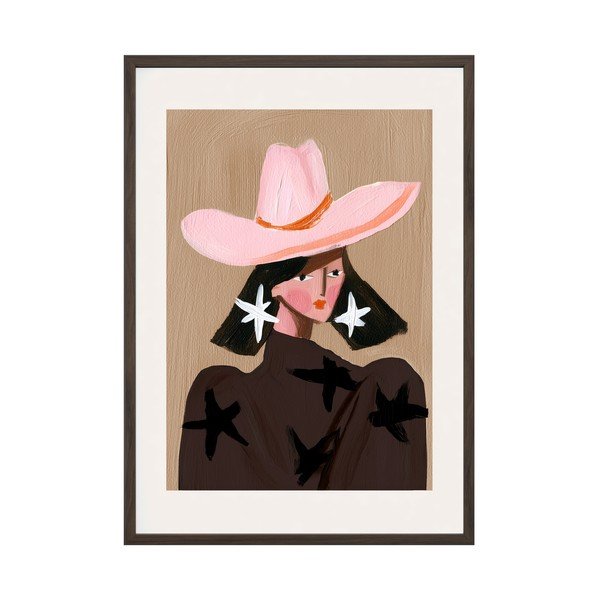 Tiskana slika z okvirjem 50x70 cm Cowgirl – Styler